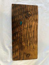 Load image into Gallery viewer, Reclaimed White Oak Charcuterie/Cutting Board with Aqua epoxy inlay