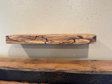 Load image into Gallery viewer, Handmade fractal shelf from a 140 year old log Cabin - epoxy inlay.