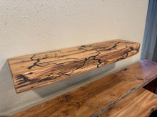 Load image into Gallery viewer, Handmade fractal shelf from a 140 year old log Cabin - epoxy inlay.