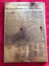 Load image into Gallery viewer, Declaration of Independence - Engraved on Reclaimed Shiplap