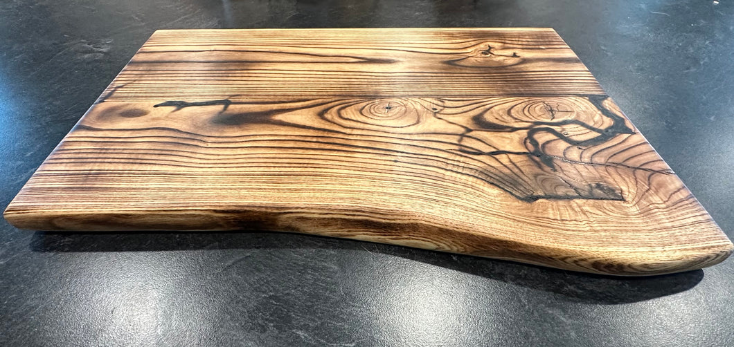Live edge Ash Cutting Board. Hand Made in the USA from reclaimed ash.