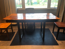 Load image into Gallery viewer, Rough Cut Reclaimed Wood Table with Steel Legs
