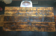 Load image into Gallery viewer, Rough Cut Reclaimed Wood Table with Steel Legs
