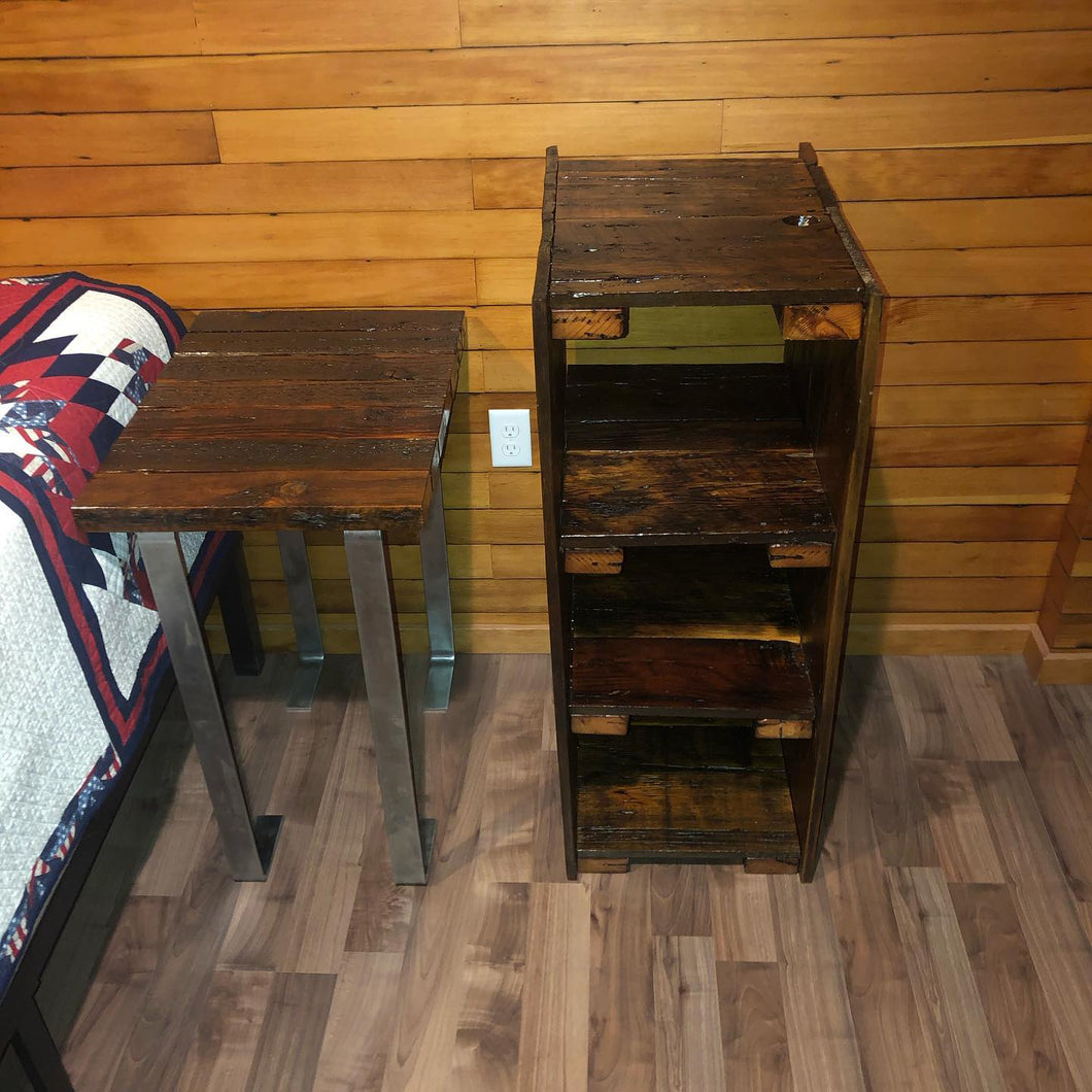 Rough Cut Reclaimed Wood Book Shelf